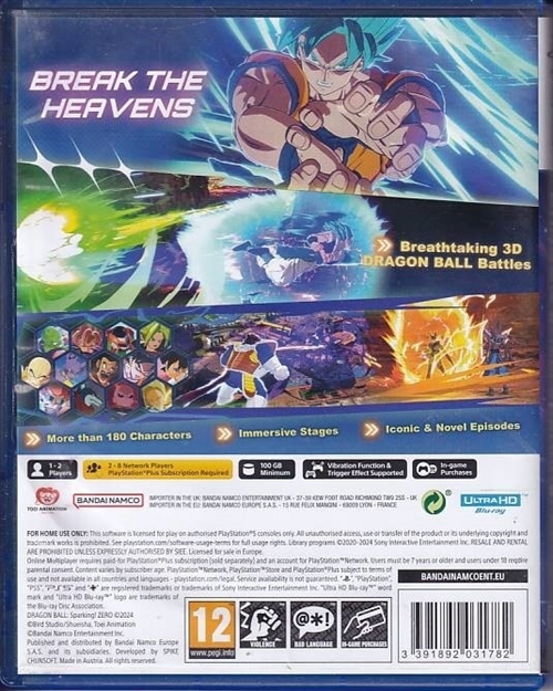Dragon Ball Sparking Zero - PS5 (B-Grade) (Genbrug)